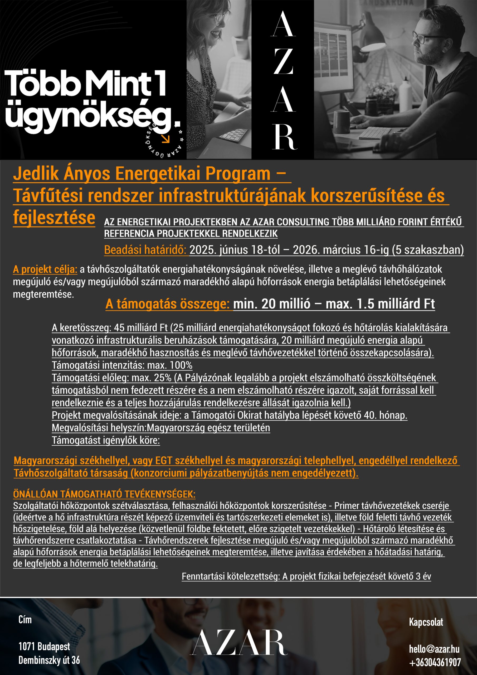 Jedlik Anyos Energetikai Program – Tavfutesi rendszer infrastrukturajanak korszerusitese es fejlesztese scaled