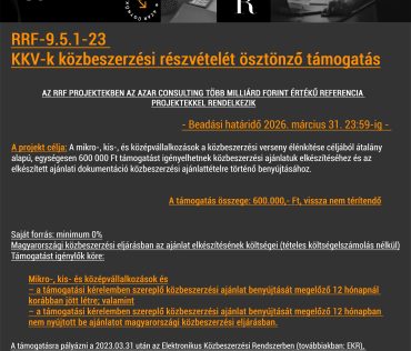 RRF-9.5.1-23 KKV-k közbeszerzési részvételét ösztönző támogatás 2026