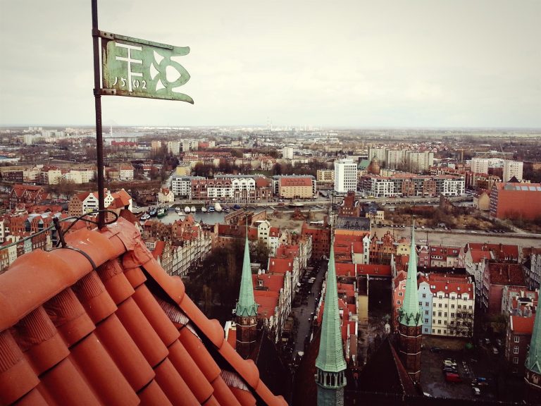 City on cloudy day